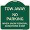 Signmission Tow-Away No Parking When Snow Removal Conditions Exist Heavy-Gauge Alum, 18" L, 18" H, G-1818-22794 A-DES-G-1818-22794 - alternate 1